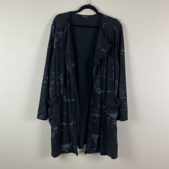 Bella Amore Cardigan Sweater Size L/XL Open Front Cotton Pockets Made in Italy - Picture 1 of 10